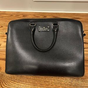 Kate Spade black leather laptop bag